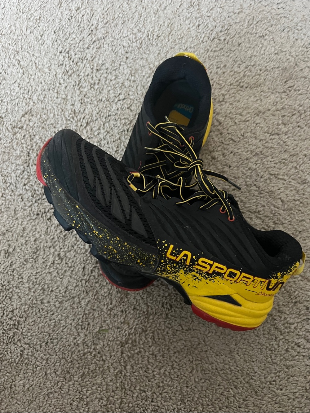 La Sportiva Black & Yellow Trail Runners with Red Accents